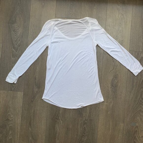 Aritzia Wilfred Free Baume Baseball T-shirt 3/4 Length Sleeve White Size XS - Picture 11 of 14